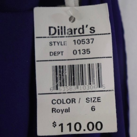 DAVE & JOHNNY ROYAL CHIFFON OVERLAY LONG DRESS - Picture 15 of 16